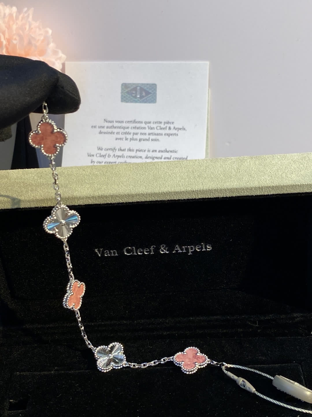Van Cleef & Arpels Alhambra Pink Enamel Bracelet